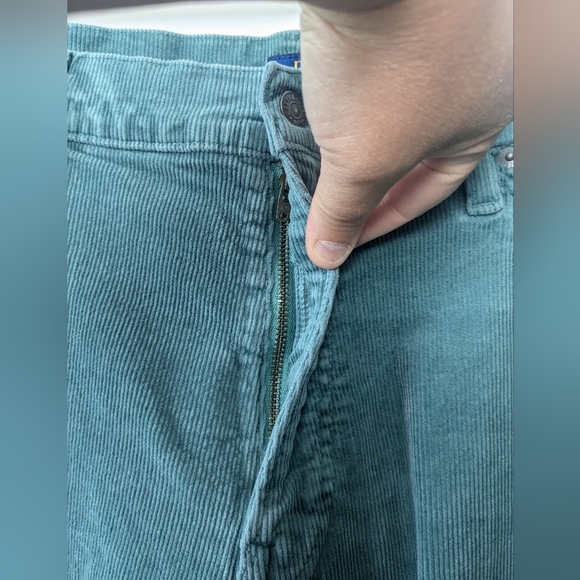 POLO RALPH LAUREN Corduroy Men Straight Leg Pant Size 38/32 Blue/Green Color - Picture 4 of 14